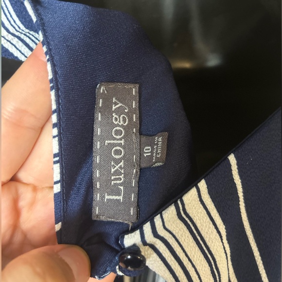 Luxology  Blue And White Jumpsuit - Picture 5 of 5